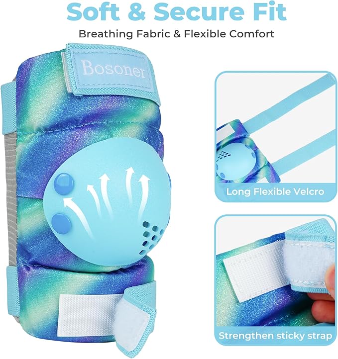 BOSONER Kids/Youth Knee Pad Elbow Pads for Roller Skates Cycling BMX Bike Skateboard Inline Rollerblading, Skating Skatings Scooter Riding Sports-CubbioJoy