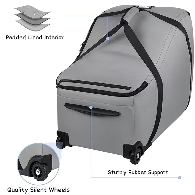 Car Seat Bags for Air Travel Fit Chicco Keyfit 35 and Anti-rebound Bar Base, Fit Doona Car Seat Stroller and Base, Nuna Pipa Travel Bag, Infant Car Seat Bag, Doona Travel Bag-CubbioJoy