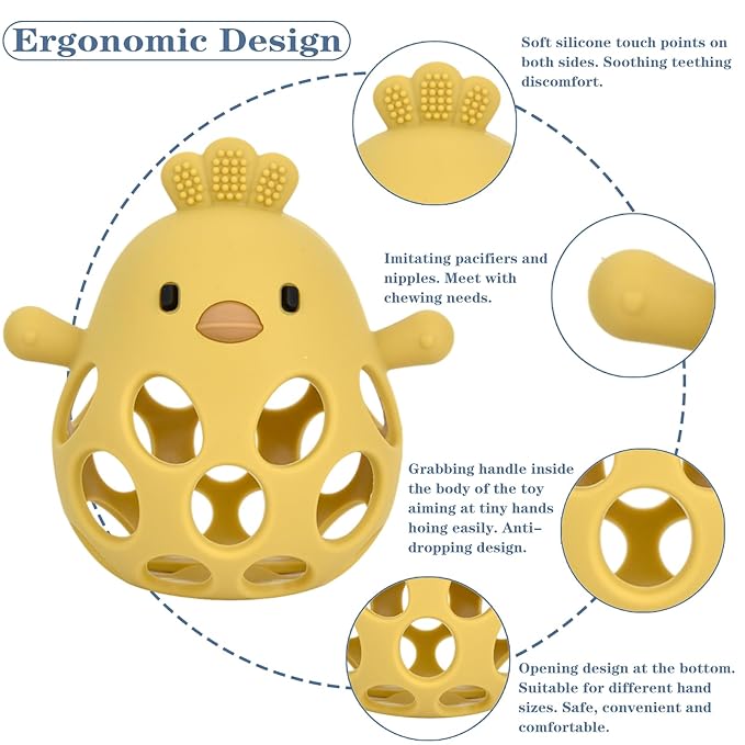 Baby Teething Toys, Teething Toys, Teethers for Babies 3-6 Months, Baby Chew Toys, BPA Free Teether Mitten with Soft Texture for Sensory Exploration and Itching Teething Relief-CubbioJoy