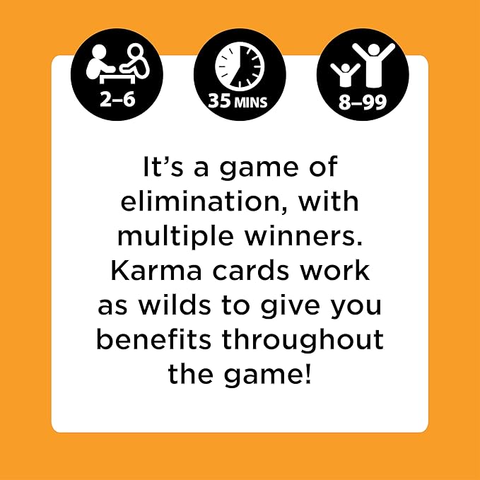 KARMA Card Games for Kids – Kids, Family Games Night, Multi-Player, Screen Free, Travel Games, Playing Cards, What Goes Around, Comes Around, Ages 8+-CubbioJoy