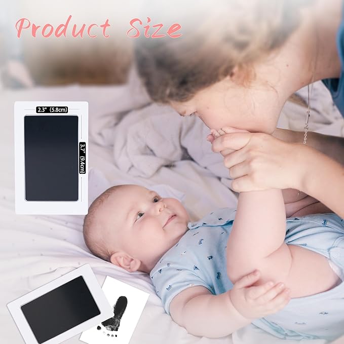 4-Pack Inkless Hand and Footprint Kit, Baby Footprint Kits, Clean Touch Baby Handprints and Footprints Kits,No Mess Ink Pad for Baby Hand and Footprints,Dog Paw Print Kit (Black)-CubbioJoy