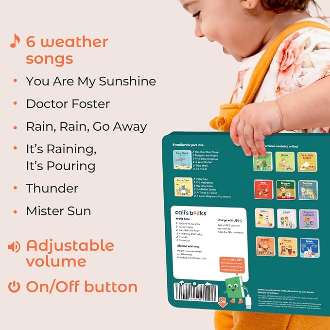 Cali's Books You are My Sunshine Nursery Rhymes | Interactive Sound Book | Musical Toys for Toddlers 1-3 | Sound Book for Babies and Toddlers | Interactive Baby Learning Toy.-CubbioJoy