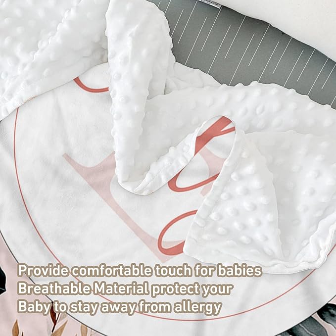 Custom Name Crib Bedding Set - Bohemian Flowers Design, Personalized Baby Nursery Bedding 3-Piece Set– Soft Blanket, Fitted Sheet, Changing Pad Cover – for Newborns Girls Nursery Gifts-CubbioJoy