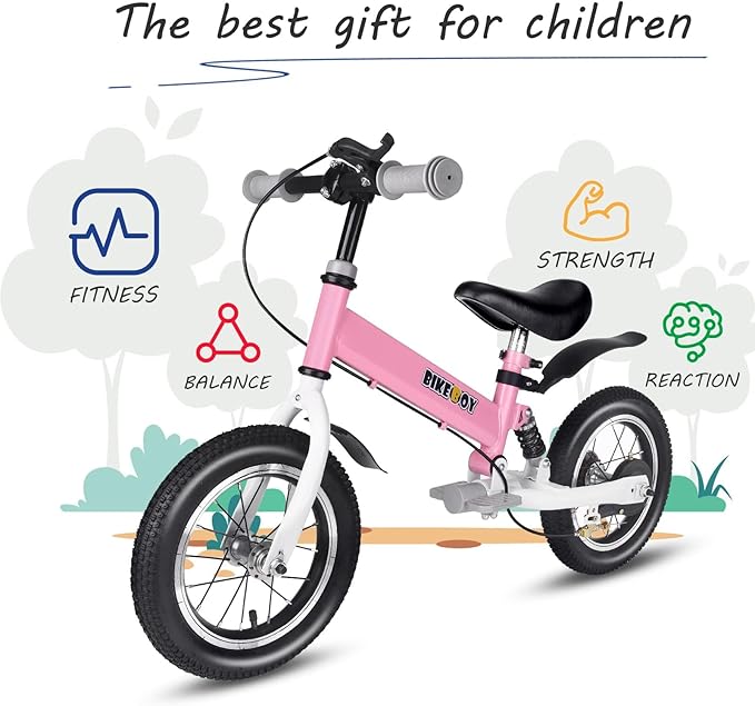 Balance Bike 2 in 1,The Dual Use of a Kids Balance Bike and Kids Bike,12 14 Inches for 2-6 Years Old,with Shock Absorbers, Fenders, Pedals, Auxiliary Wheels-CubbioJoy