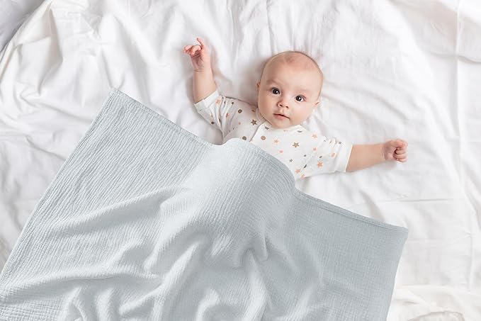 2-Pack Nursing Covers for Breastfeeding, 100% Organic Cotton Muslin Breastfeeding Cover, Multi-Use Nursing Scarf, Car Seat Canopy, Stroller Cover, Soft Breathable Baby Blanket Grey-CubbioJoy