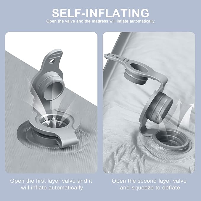 ANGELBLISS Baby Playpen Mat, Self-Inflating Play Mat for Babies and Toddlers, Roll Up & Waterproof Foam Crawling Mat for Floor, Portable Playmat for Babies with Travel Bag Grey (50×50in)-CubbioJoy