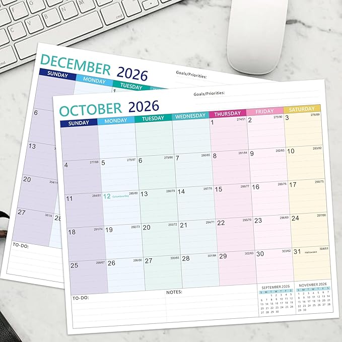 2025-2027 Magnetic Fridge Calendar 21 Monthly Magnetic Calendar for Refrigerator Planner Runs from October 2025 Until June 2027 Easy Organizing Markers Tearable (Multicolor)-CubbioJoy