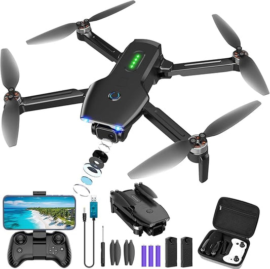 Drone with Camera, 1080P FPV Foldable Drone with Brushless Motor, One Key Take Off/Land, Altitude Hold, 360° Flip, Gravity Control, 2 Batteries, 3 Speeds Mini Drone for Kids Beginners-CubbioJoy