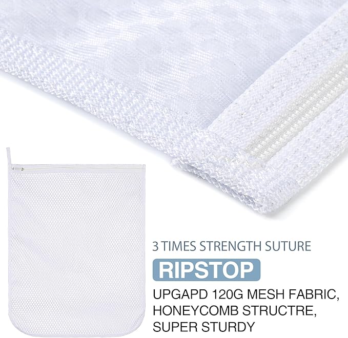 3 pcs Durable Honeycomb Mesh Laundry Bags for Delicates 16" x 19" (3 Large)-CubbioJoy