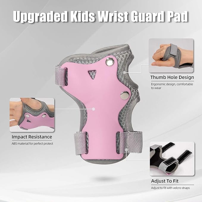 Kids Bike Helmet and Pads Set for Ages 2–14, CPSC Certified Adjustable Helmet with Knee Elbow Wrist Guards, for Skateboard, Scooter, Skating, Rollerblading, Multi-Sport Protective Gear-CubbioJoy