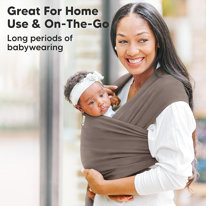 KeaBabies Baby Wrap Carrier - All in 1 Original Baby Carrier Newborn to Toddler Sling, Easy to Wear, Hands Free Bonding, Lightweight, Breathable Infant Wraps (Copper Gray)-CubbioJoy