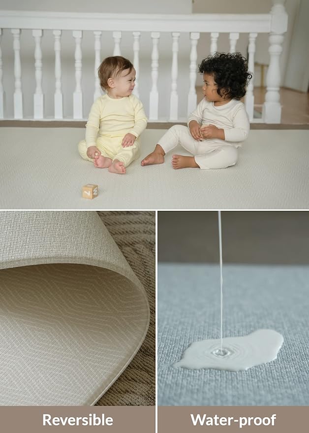 Baby Care Play Mat (Medium, Hygge - Aztec & Arbor) 73" x 49" Original One-Piece Reversible Rollable Waterproof Play Mat for Infants, Babies, Toddler, and Kids-CubbioJoy