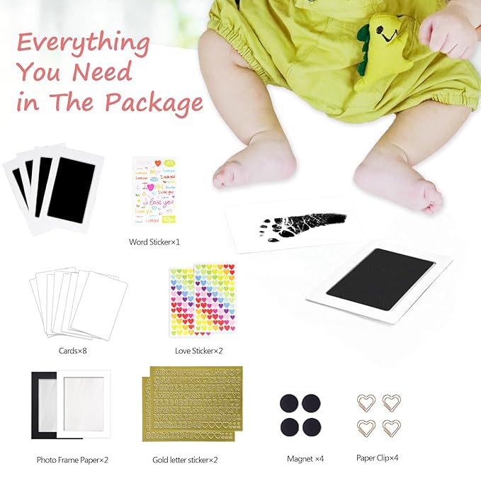 Inkless Baby Hand and Footprint Kit,Clean Touch Ink Pad for Baby Footprint Kit,No Mess Dog Paw Print Kit,DIY Footprint Ink for Baby Keepsake Gifts for Boys and Girls-CubbioJoy