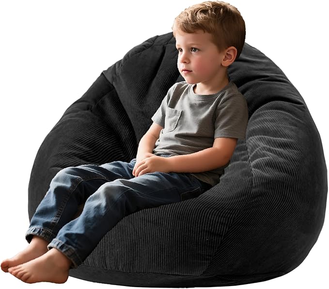 Bean Bag Chairs for Kids Chair Round Sofa Memory Foam Filling Reading Gaming Sofa for Living Room Bedroom-CubbioJoy