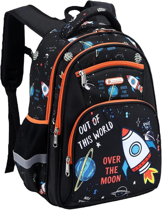 Cusangel Backpack for Boys Girls School Bookbags,Kindergarten Elementary Middle School Lightweight Waterproof Multifunctional Large Capacity for Backpack (16 inch Space Fun Prints)-CubbioJoy