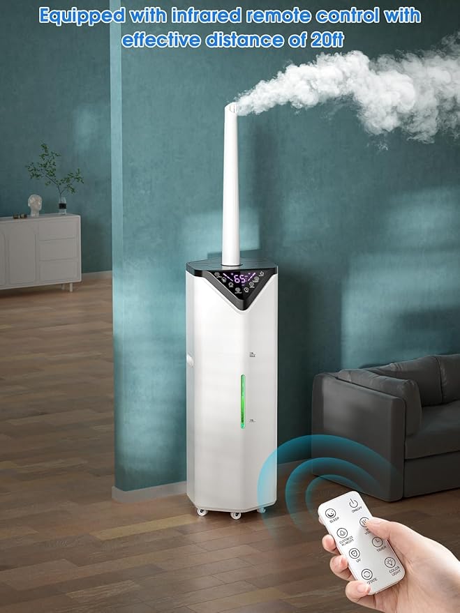 19L/5Gal Humidifiers for Bedroom Large Room 2800 sq ft, Quiet Humidifiers for Large Room, Floor Humidifier with 3 Mist Mode & Auto 180°Mist Tube for Home Whole House School Office Commercial Plants-CubbioJoy