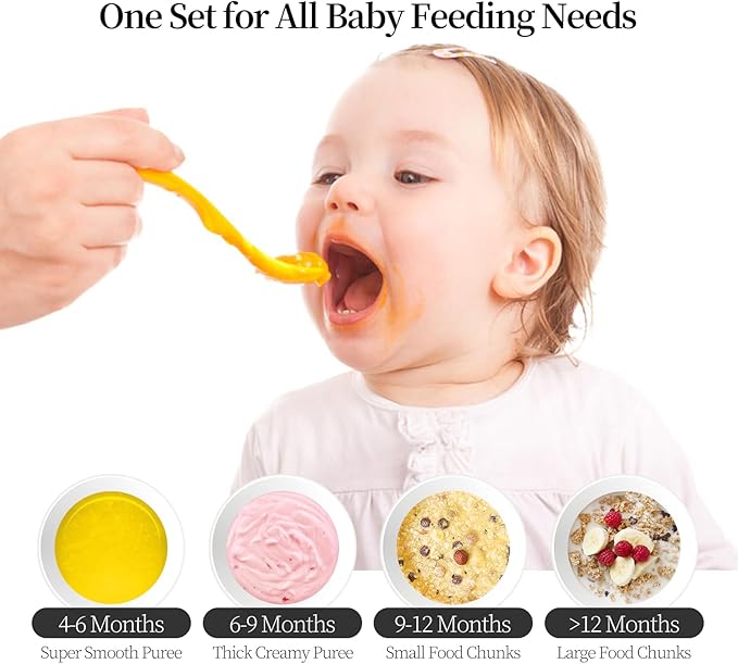 Baby Food Maker Mini Cute and Small Food Processor Puree Blender Grinder Chopper 300ml Cup Glass Bowl with 8 Blade Electric (Spaceman-Blue)-CubbioJoy