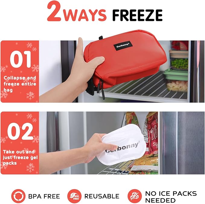 Cerbonny Small Cooler Bag Freezable Lunch Bag for Work School Travel, Leak-proof, Insulated, Suitable for 3+-CubbioJoy