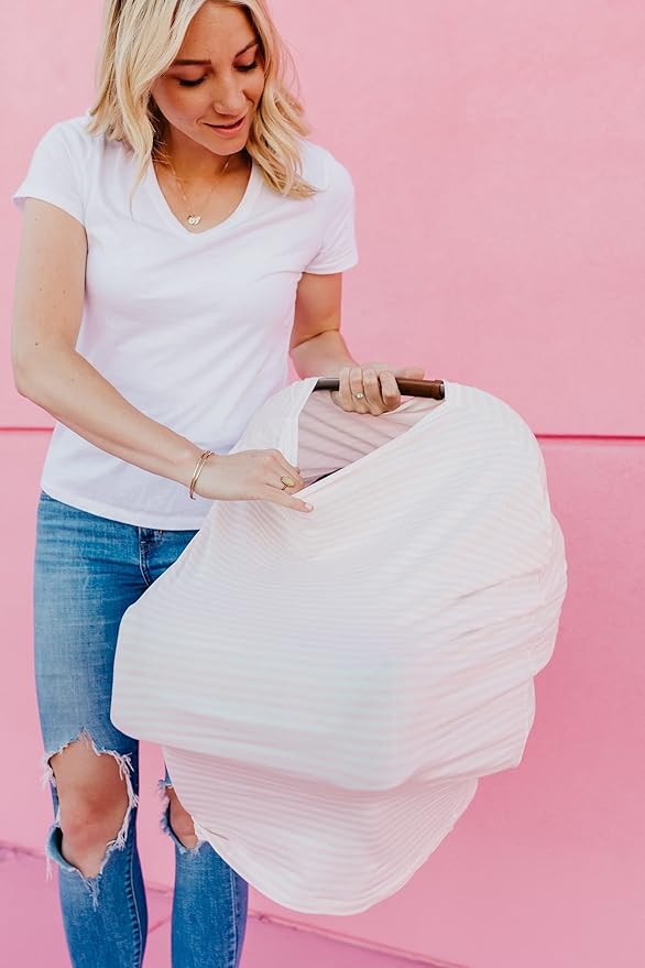 Copper Pearl Multi-Use Cover: Car Seat Covers, Nursing Cover, and Stroller Cover for Sun - Stretchy Fabric, All-Season Use, Stylish Designs, Easy Access for Moms - Winnie-CubbioJoy