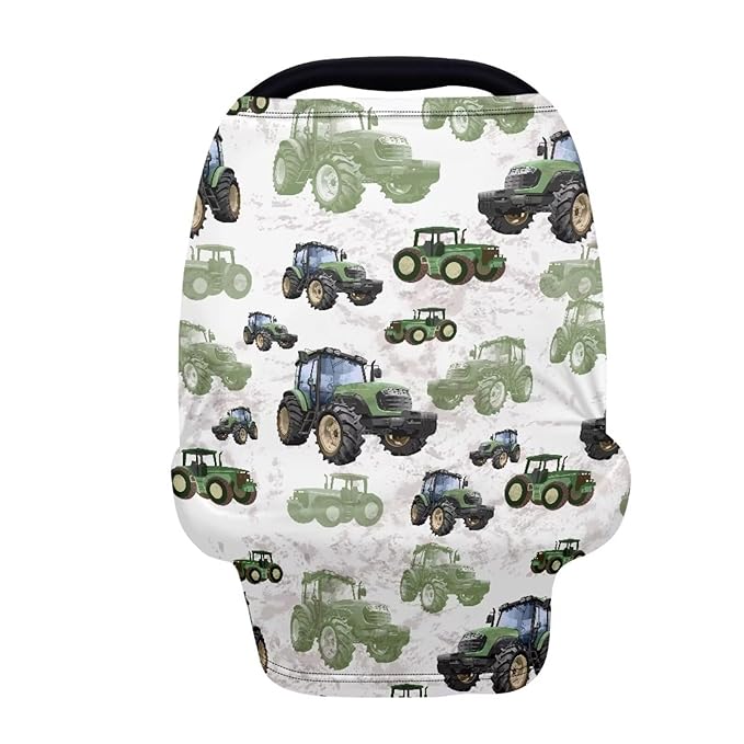 Binienty Womens Nursing Cover Breastfeeding Scarf, Truck Tractor Print Baby Car Seat Covers Multi Use Newborn Carrier/Stroller/Shopping Cart, Girl Boy Stroller Cover Gifts-CubbioJoy