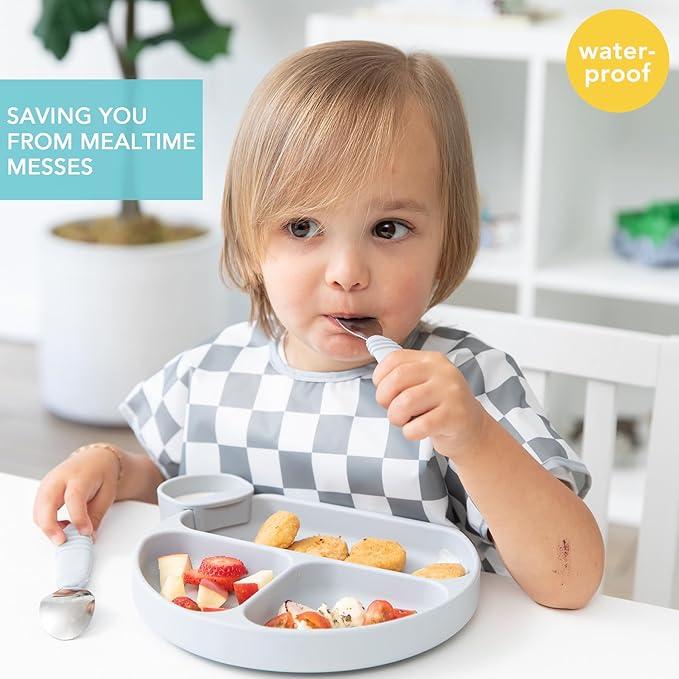 Bumkins Bibs - Toddler Bibs, Waterproof, Large for 1-3 Years, Short Sleeve-CubbioJoy