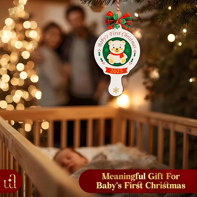 Baby First Christmas Ornament 2025 for Girl Boy - Baby's 1st for Parents, Gingerbread Newborn Ornament Keepsake Babys First Xmas Ornaments for Xmas Tree Decorations-CubbioJoy