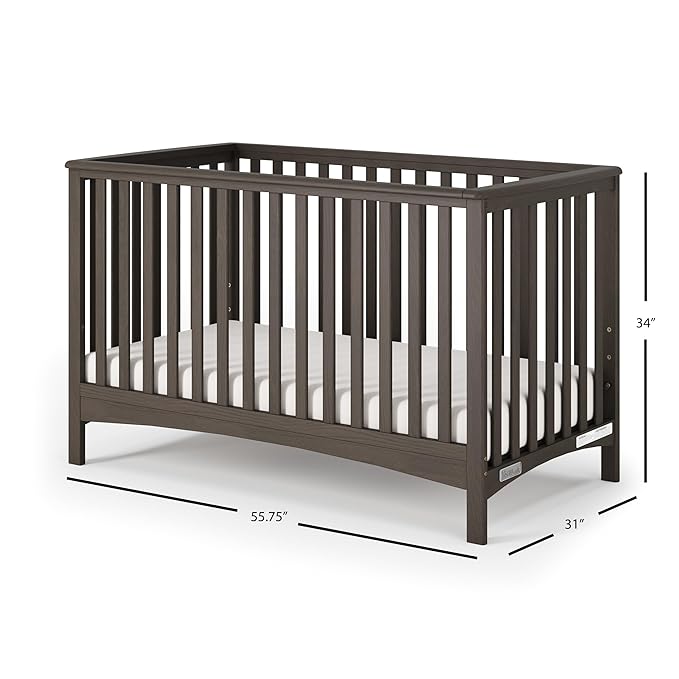 Child Craft London 4-in-1 Convertible Crib, Baby Crib Converts to Day Bed, Toddler Bed and Full-Size Bed, 3 Adjustable Mattress Positions, Non-Toxic, Baby Safe Finish (Dapper Gray)-CubbioJoy