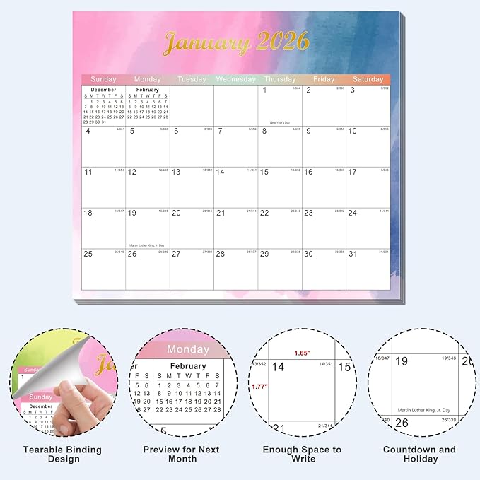 2025-2027 Magnetic Fridge Calendar 21 Monthly Magnetic Calendar for Refrigerator Planner Runs from October 2025 Until June 2027 Easy Organizing Markers Tearable (Colorful)-CubbioJoy