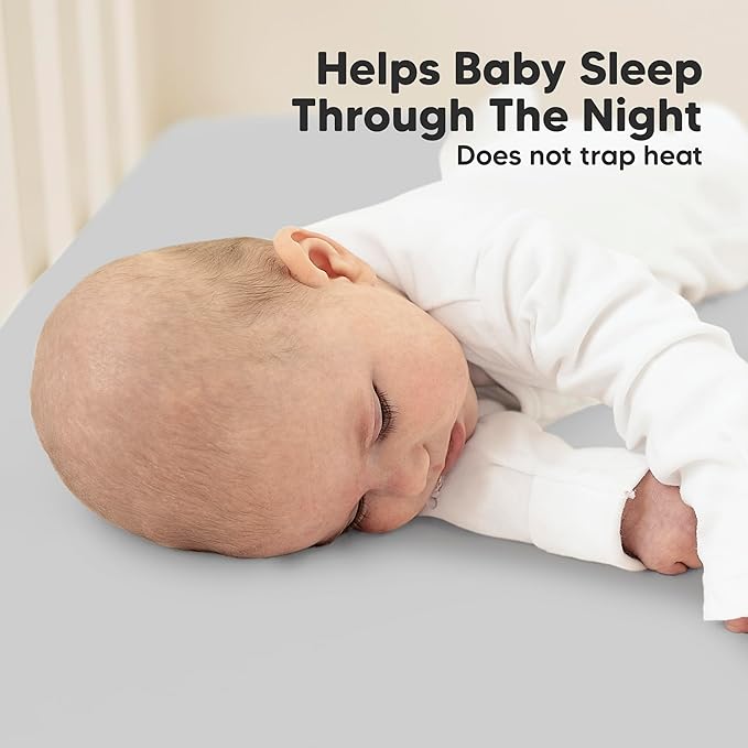 KeaBabies 2-Pack Organic Crib Sheets for Boys, Girls - 52x28 Fitted Crib Mattress Sheet Neutral, Breathable Jersey Cotton Cover for Baby Bed, Toddler Mattress, Soft & Cute Prints (French Gray)-CubbioJoy