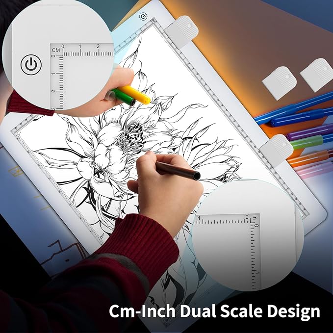 A3 LED Light Box for Tracing, elice Artist Drawing Lightbox Light Table Light Pad Light Copy Board, Up to 8000 Lux Super Bright Lightpad for Cricut Weeding Vinyl, Diamond Painting, Sketching (White)-CubbioJoy