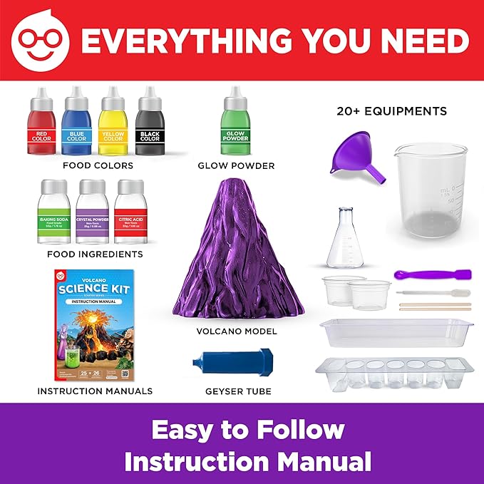 Doctor Jupiter Erupting Volcano Science Kit for Kids Ages 8+ | Birthday Gift Ideas for Boys 8-9-10-11-12 Year Olds | STEM Learning & Educational Science Projects-CubbioJoy