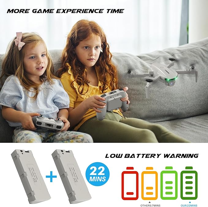 Drone With Camera 1080P for Kids And Adults, RC Quadcopter with Altitude Hold, Mini Drone With One Key Start, Waypoint Fly, Headless Mode, 3D Flip, 3 Speeds, Remote Control Drone for Beginners-CubbioJoy