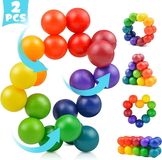 2PCS Autism Sensory Toys for Autistic Children , Sensory Fidget Toys for Adults Kids, Autism Toys for Toddlers 3-4, Travel Toys Present for Kids Ages 3 4 5 6 7+ ,Stocking Stuffers Present(A)-CubbioJoy