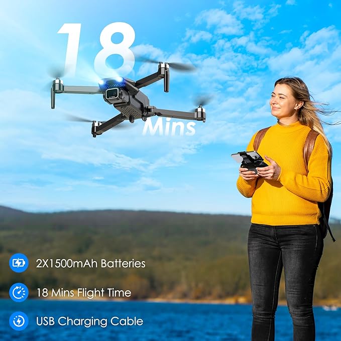 Drone with Camera, 1080P FPV Foldable Drone with Brushless Motor, One Key Take Off/Land, Altitude Hold, 360° Flip, Gravity Control, 2 Batteries, 3 Speeds Mini Drone for Kids Beginners-CubbioJoy