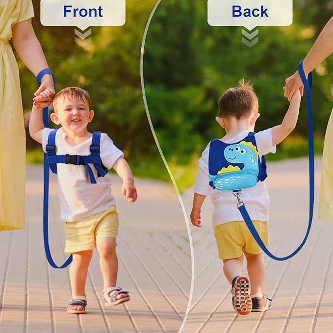 Accmor Toddler Harness Leash with Anti Lost Wrist Link, Cute Dinosaur Kids Walking Restraint Belt, Keep Child Close Hand Strap Tether for Baby Boys Girls Outdoor Travel-CubbioJoy