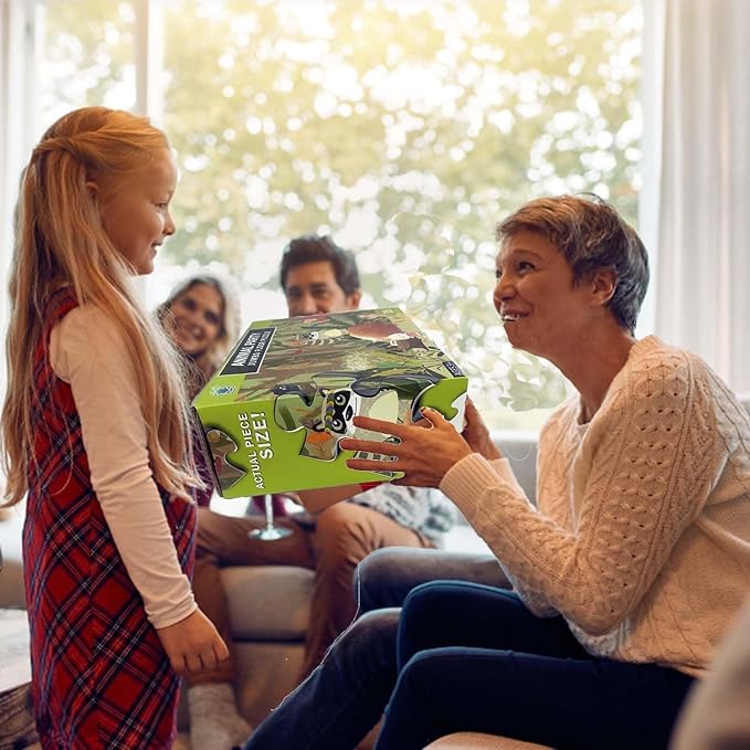 Jumbo Floor Puzzle for Kids, Large Jigsaw Puzzles 35 Piece for Kids Ages 3-5,Preschool Learning & Education Toys, Gifts for 4-8 Year Old Boys and Girls (Forest Animals 2)-CubbioJoy