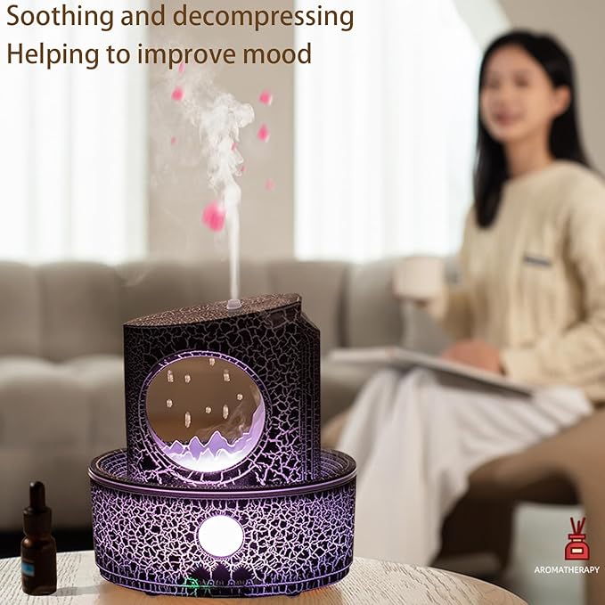 Aromatherapy Humidifier for Sleep Relaxation, Raindrop Humidifiers,Aromatherapy Diffuser with 3 LED Color Changing Lights and Auto-Off, Air humidifier Suitable for Home, Office-CubbioJoy