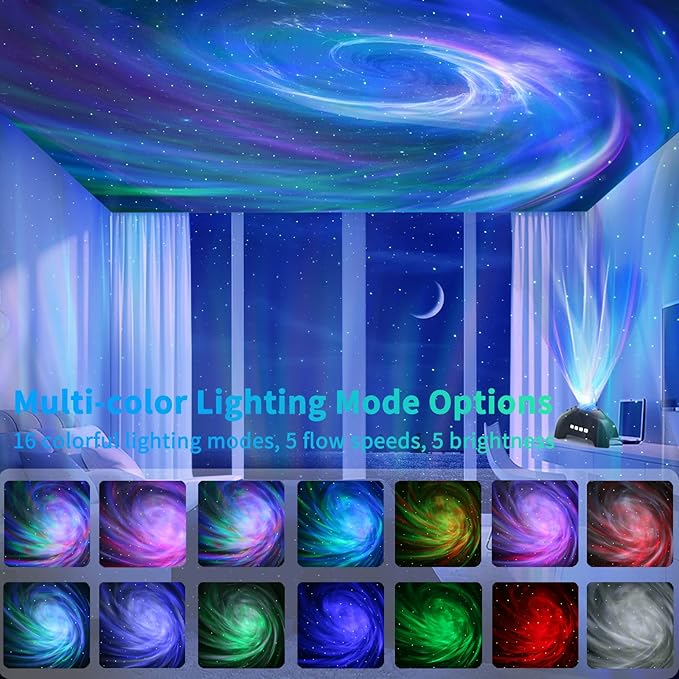 AIRIVO Star Projector, Galaxy Light Projector, Night Light Projector & Music Speaker & White Noise, Sound Machine Projector for Kids Adults, Bedroom, Room Decor, Party, Ceiling-CubbioJoy