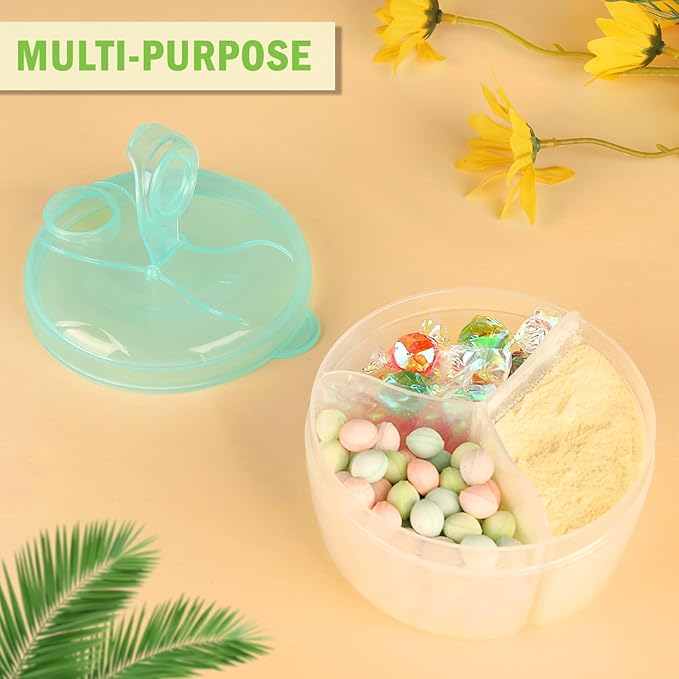 Accmor Baby Formula Dispenser On The Go, Formula Container to Go, Non-Spill Rotating Three-Compartment Formula Dispenser and Snack Storage Container for Infant Toddler Traveling-CubbioJoy