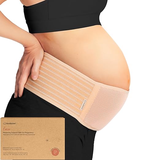 KeaBabies Maternity Belly Bands for Pregnant Women - Soft & Breathable Pregnancy Belly Support Band, Adjustable Maternity Belt for Back, Pelvic Support, Comfortable, Easy to Use (Classic Ivory, 2XL)-CubbioJoy