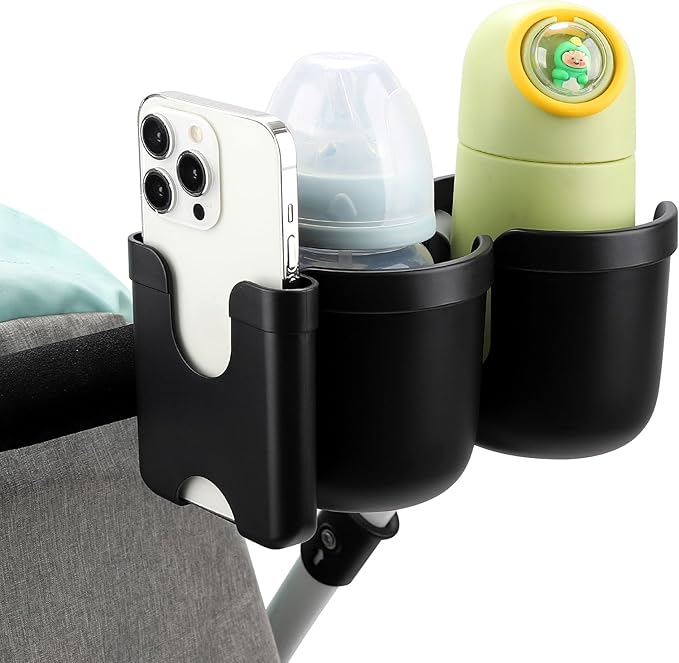 Accmor Stroller Cup Holder with Phone Holder, Bike Cup Holder, Universal Cup Holder for Uppababy Nuna Doona Strollers, 2-in-1 Cup Phone Holder for Stroller, Bike, Wheelchair, Walker, Scooter-CubbioJoy