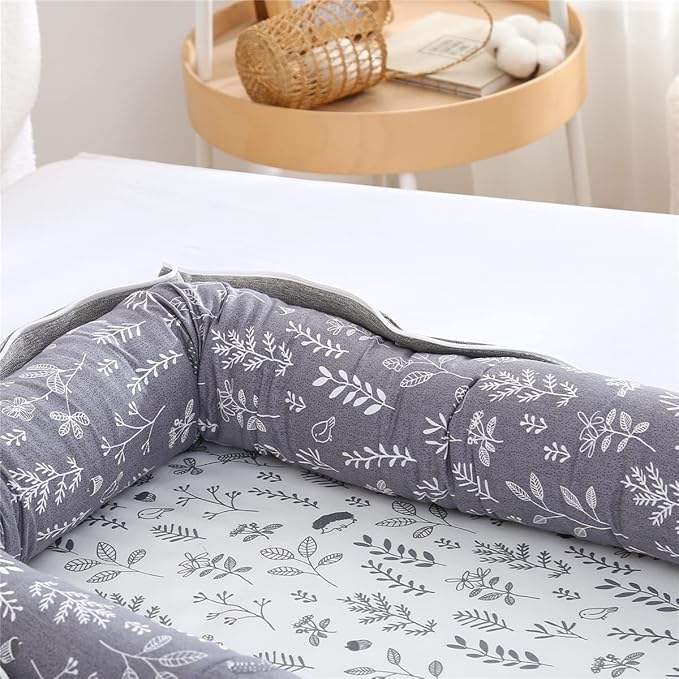 Baby Lounger for Newborn Portable Bag,Baby Play Mat Tummy Time with Strap,Awake-Time Pad Newborn Lounger Adjustable to 0-24 Months Home Travel(Ghostly Grass from Birth)-CubbioJoy