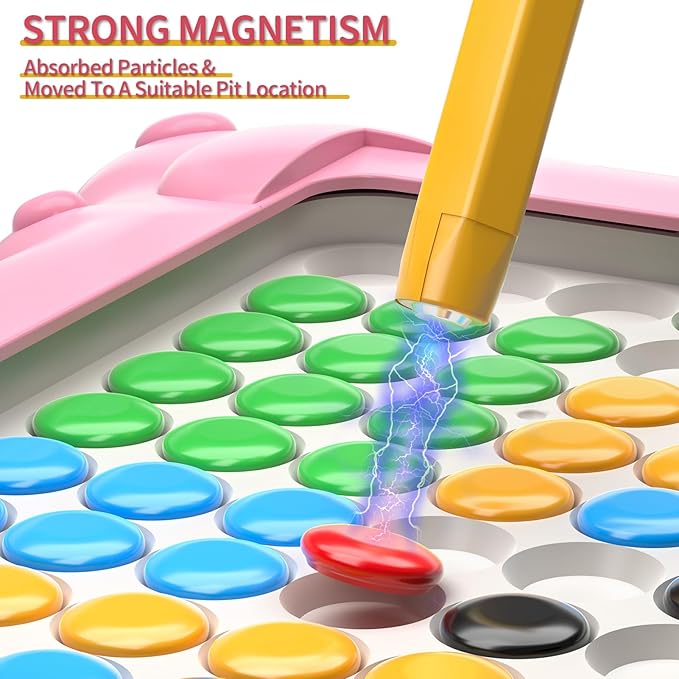 2-IN-1 Large Magnetic Drawing Board for Toddlers Kids, Magnetic Color and Number Maze, Magnetic Dot Art Board for Kids, Montessori Education Travel Toys for Boys Girls Age 3 4 5 6 7 8 Years Old-CubbioJoy