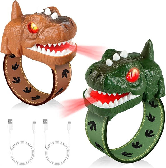 Dinosaur Walkie Talkies for Kids Rechargeable, Wrist Walkie Talkie with Flashlight, Outdoor Toys Camping Gear, T-Rex Dino Toy Birthday Gifts for Boys Girls Age 3-12 Years Old-CubbioJoy