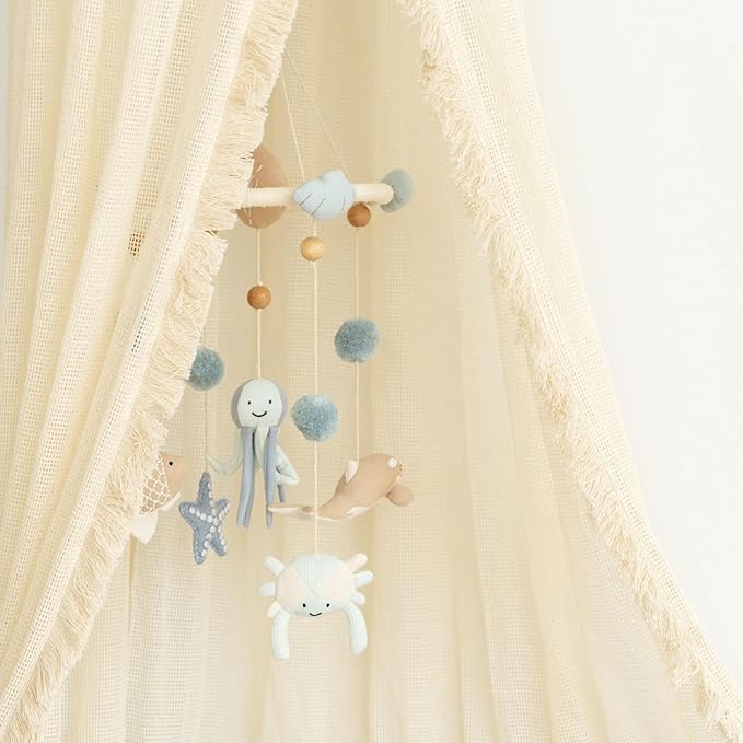 Crane Baby, Ocean Nursery Decor for Boys and Girls, Ceiling Hanging, 9" x 30", Whale Nursery Decor, Ceiling Hanging Decorations-CubbioJoy