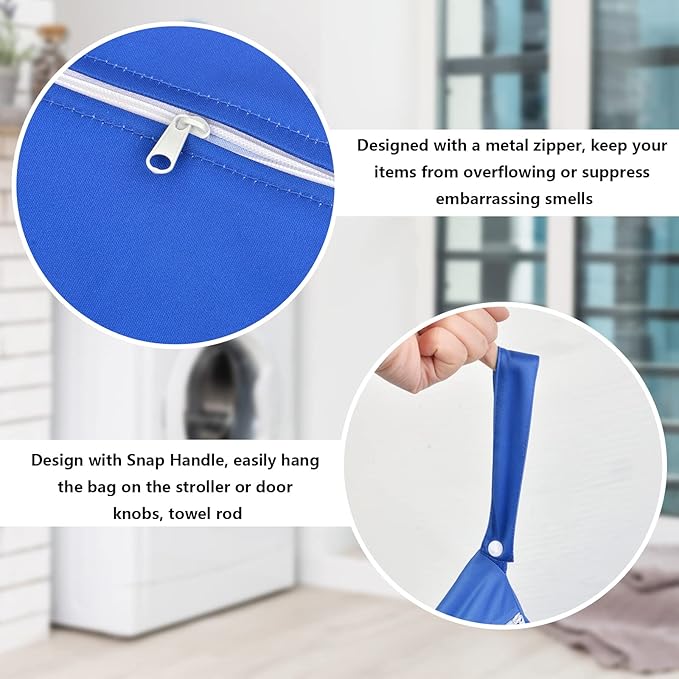 2 Pcs Large Travel Laundry Bag - Waterproof Wet Dry Washable for Dirty Clothes, Bathing Suit, Workout, Gym, Swimming, Yoga-CubbioJoy