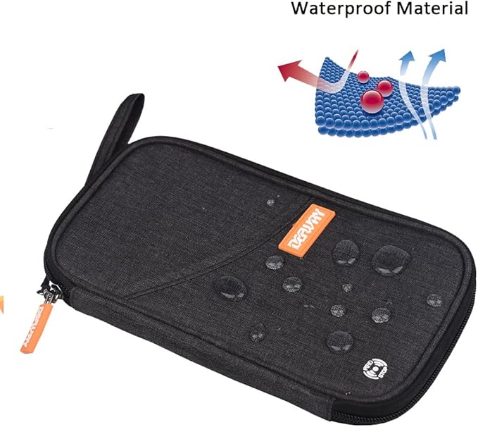 defway Passport Holder Travel Wallet - Family Passport Holder of 4, RFID Blocking Passport Wallet for Men Women, Travel Essentials for Flying, BLACK-CubbioJoy