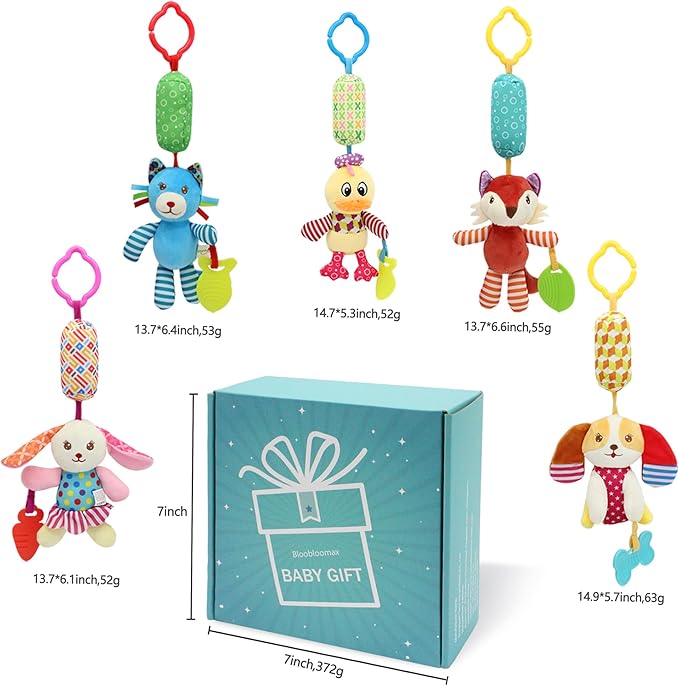 BLOOBLOOMAX Sock rattles for Babies 0-24 Months Baby Animal Foot Finder Educational Toys-CubbioJoy