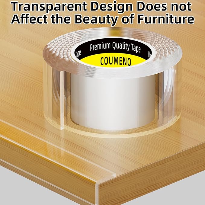 2Pack Clear Edge Protector,Safe Corner Protector, Anti-Sharp Edge Protector, for Furniture, Drawers, Tables, Cabinets 2inX3.28FT-CubbioJoy