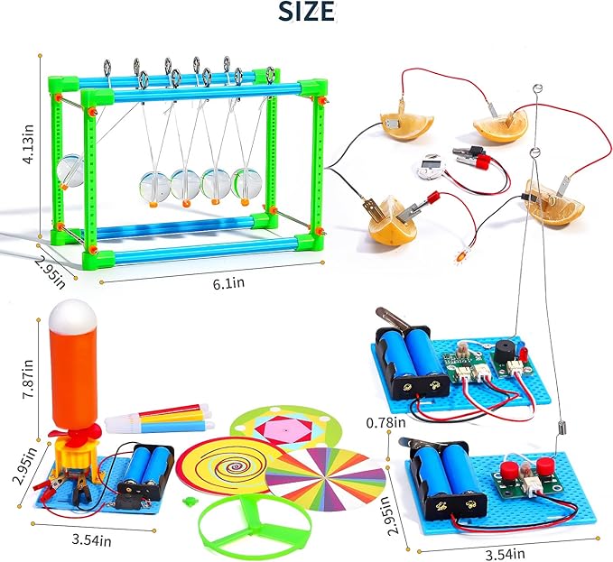 4 Set STEM Science Kits for Kids Age 8-12, 7-in-1 Science Experiments Crafts Projects Electric Motor Building Kit 8-10 9-12, STEM Toys for 6 7 8 9 10 11 13 Year Old Boys Girls Classroom Activity Gift-CubbioJoy